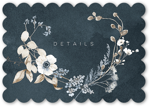 Wildflowers Wedding Enclosure Card, Grey, Signature Smooth Cardstock, Scallop