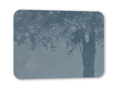 Backyard Twinkle Wedding Enclosure Card, Silver Foil, Grey, Signature Smooth Cardstock, Rounded, Storm
