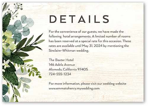 Naturally Green Wedding Enclosure Card, White, Matte, 100% Recycled Cardstock , Square