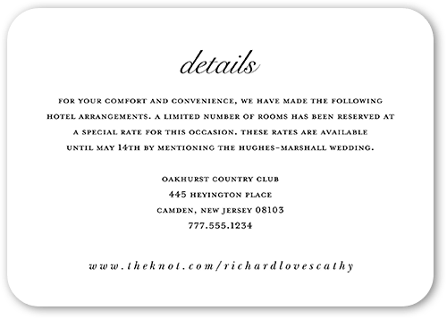 Midnight Verdant Wedding Enclosure Card, Black, Matte, Signature Smooth Cardstock, Rounded, Black