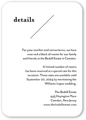 Modern Stylings Wedding Enclosure Card, White, Matte, Signature Smooth Cardstock, Rounded, White