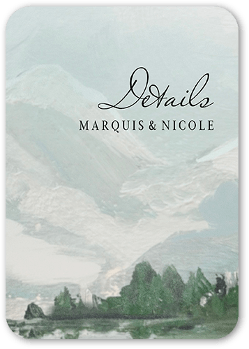 Mountain Lake Wedding Enclosure Card, White, Matte, Signature Smooth Cardstock, Rounded, White