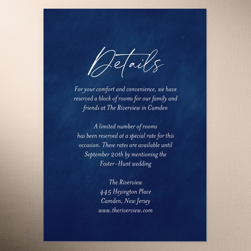 Cloudy Tints Wedding Enclosure Card, Blue, Matte, Pearl Shimmer Cardstock, Square