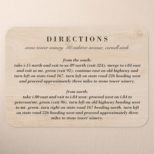 Shiplap Wood Wedding Enclosure Card, Beige, 100% Recycled Cardstock , Rounded, Sugar
