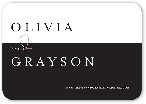 Dazzling Duet Wedding Enclosure Card, Grey, 100% Recycled Cardstock , Rounded, Silver