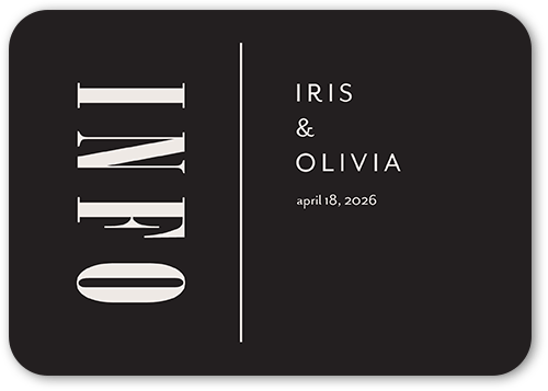 Fanciful Flair Wedding Enclosure Card, Grey, Matte, Signature Smooth Cardstock, Rounded, Charcoal