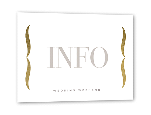 Alluring Ampersand Wedding Enclosure Card, White, Gold Foil, Matte, Pearl Shimmer Cardstock, Square