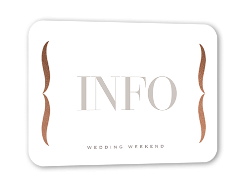 Alluring Ampersand Wedding Enclosure Card, Rose Gold Foil, White, Signature Smooth Cardstock, Rounded