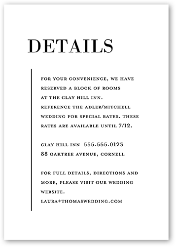 Adorned Accent Wedding Enclosure Card, White, Matte, Signature Smooth Cardstock, Square, White