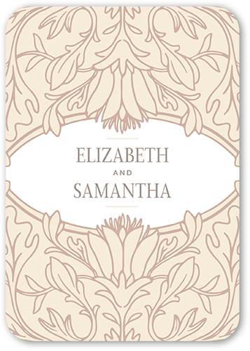 Newlywed Nouveau Wedding Enclosure Card, White, 100% Recycled Cardstock ?, Rounded