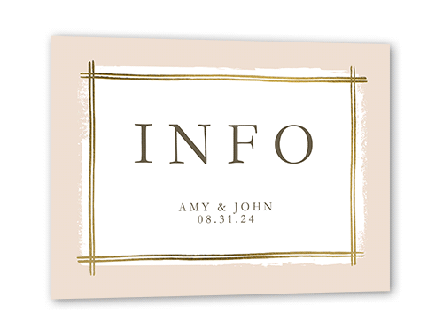 Glistening Gathering Wedding Enclosure Card, Pink, Gold Foil, Matte, Pearl Shimmer Cardstock, Square