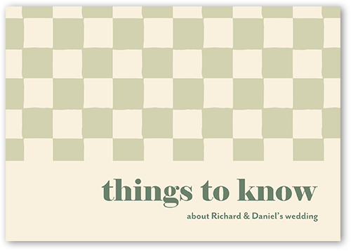 Checkerboard Chapel Wedding Enclosure Card, Green, Matte, 100% Recycled Cardstock , Square, Sage