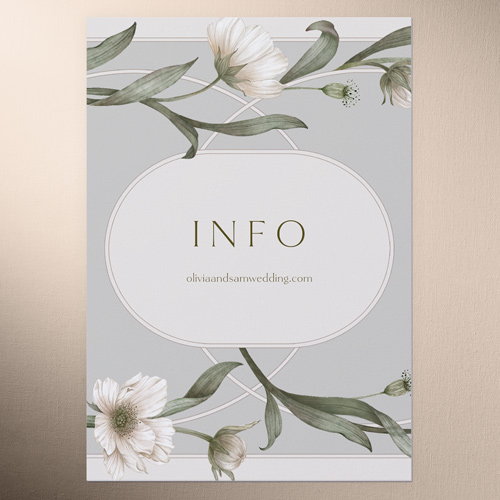 Enveloping Perennial Wedding Enclosure Card, Gray, Matte, Signature Smooth Cardstock, Square