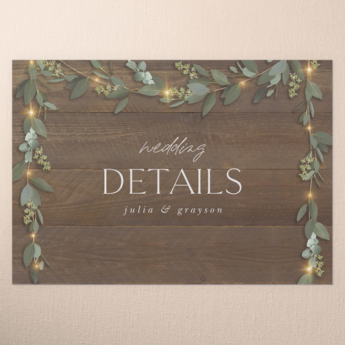 Laced Laurels Wedding Enclosure Card, Brown, Matte, 100% Recycled Cardstock , Square