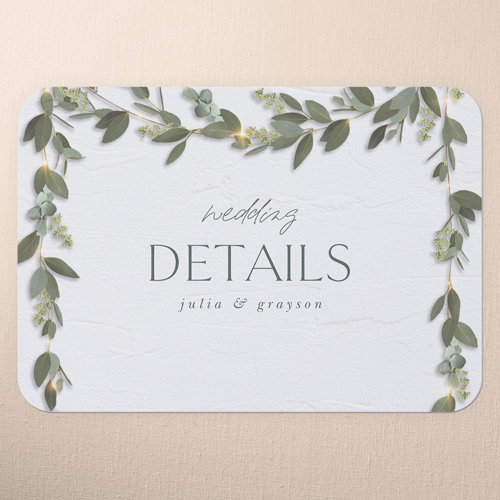 Laced Laurels Wedding Enclosure Card, White, Matte, Signature Smooth Cardstock, Rounded, White