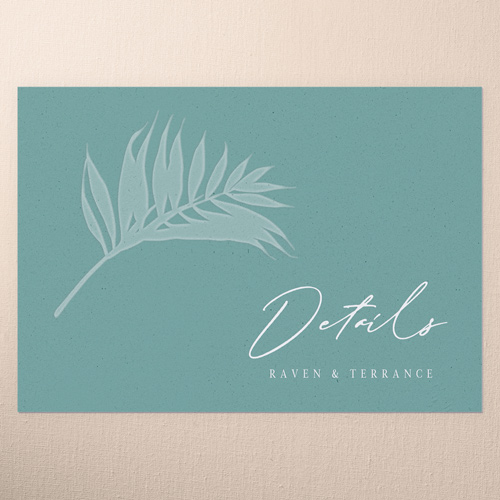 Regional Icons Wedding Enclosure Card, Green, Matte, Pearl Shimmer Cardstock, Square, Leafy