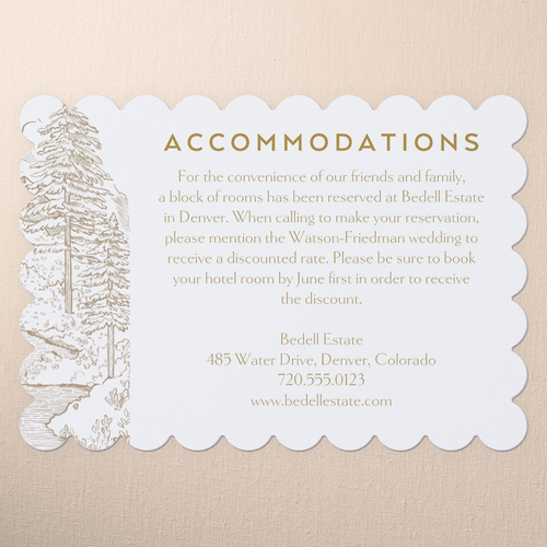 Alpine Affection Wedding Enclosure Card, Brown, Write Your Own Greeting, Pearl Shimmer Cardstock, Scallop