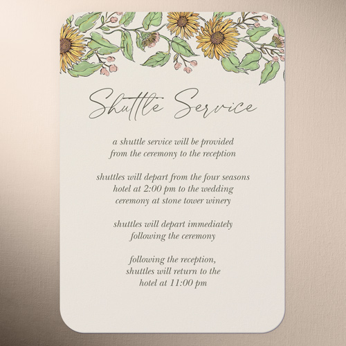 Sunflower Scenery Wedding Enclosure Card, Beige, Signature Smooth Cardstock, Rounded