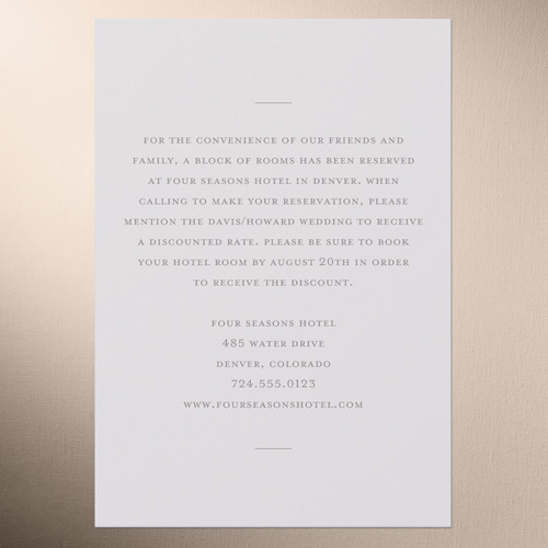 Vertical Headline Wedding Enclosure Card, Gray, Write Your Own Greeting, Matte, Pearl Shimmer Cardstock, Square, Gray