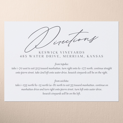 Timeless Typeface Wedding Enclosure Card, White, Matte, Signature Smooth Cardstock, Square