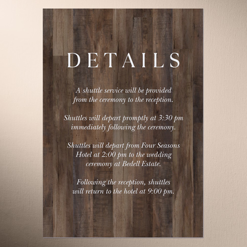 Wooden Wonders Wedding Enclosure Card, Square Corners