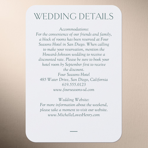Editable Icon Wedding Enclosure Card, Rounded Corners