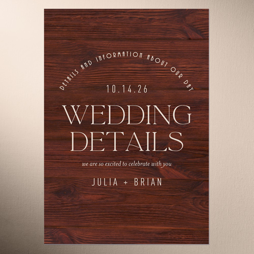Timber Ties Wedding Enclosure Card, Purple, Matte, 100% Recycled Cardstock , Square