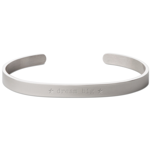 Dream Big Engraved Cuff, Silver