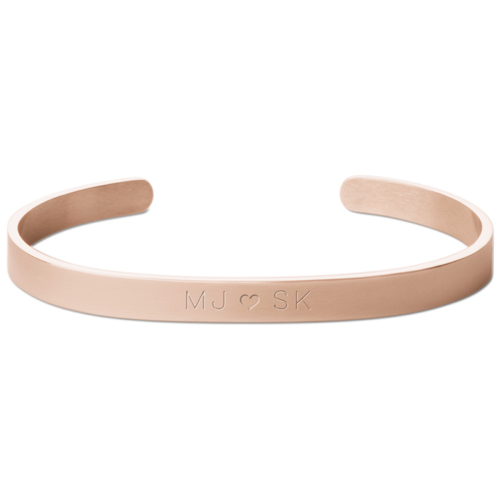 Perfect Pair Heart Engraved Cuff, Rose Gold
