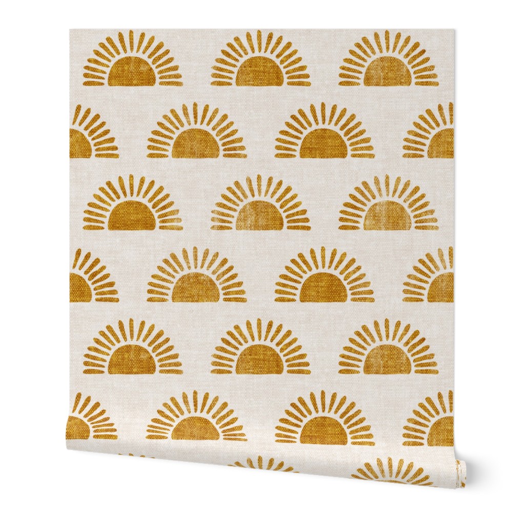 Sunshine - Golden Wallpaper, 2'x12', Prepasted Removable Smooth, Yellow