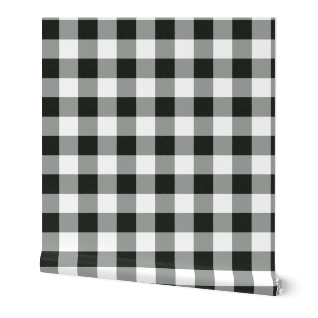 Buffalo Check - Black & White Wallpaper, 2'x3', Prepasted Removable Smooth, Black