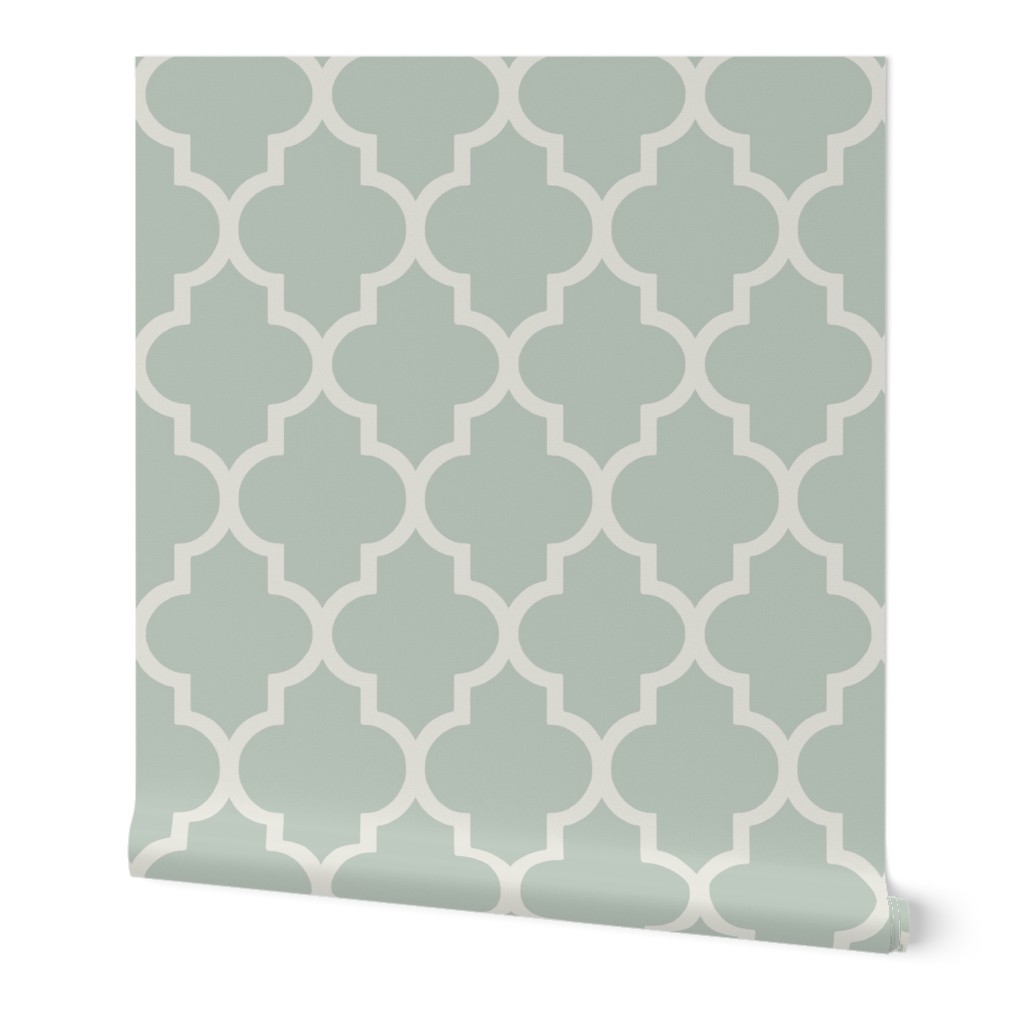 Quatrefoil Wallpaper, 2'x12', Prepasted Removable Smooth, Green
