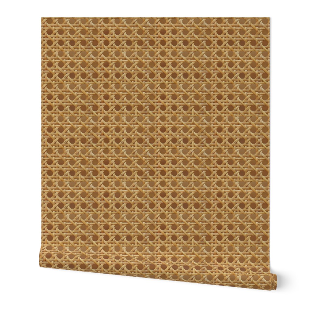 Rattan - Neutral Wallpaper, 2'x3', Prepasted Removable Smooth, Brown