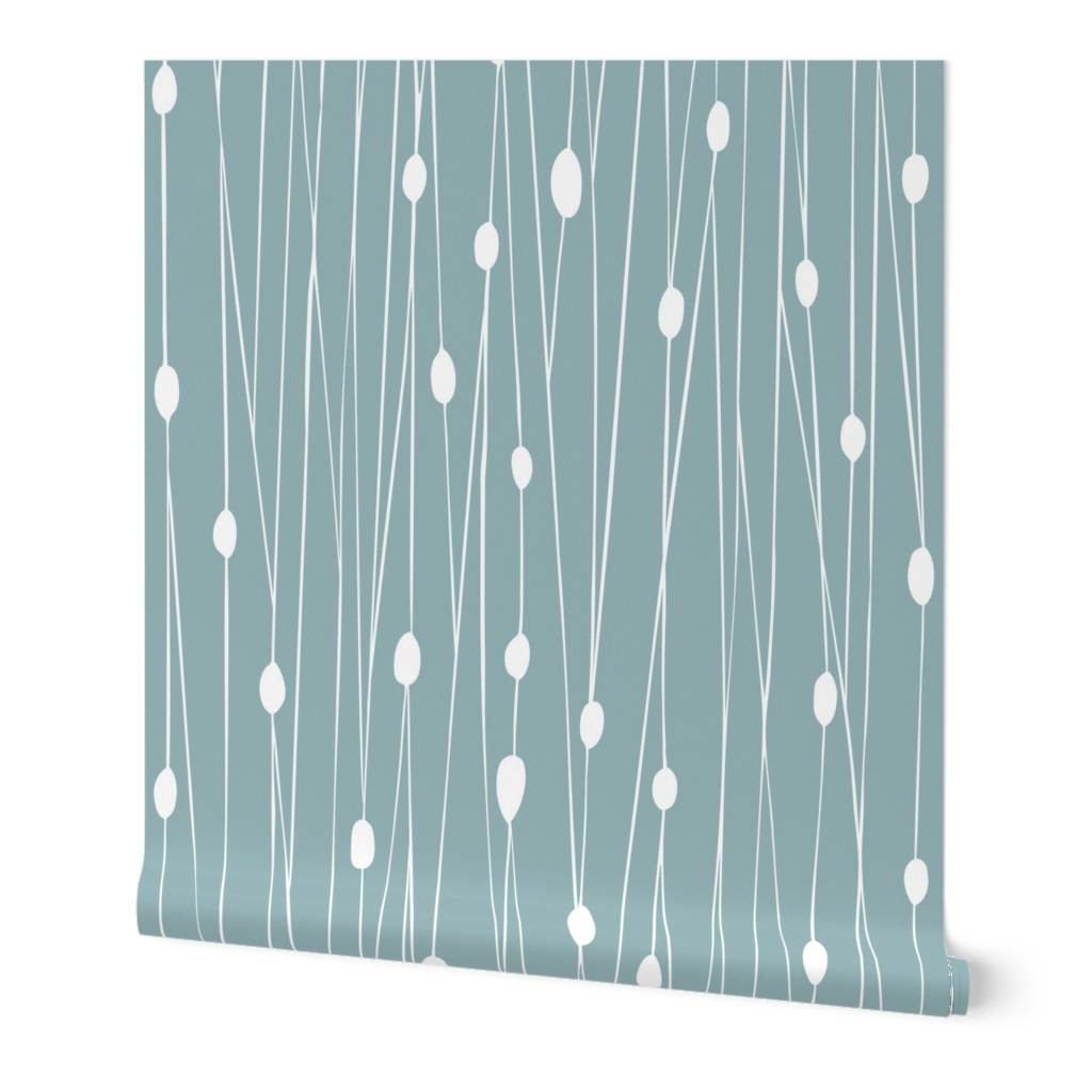 Entangled Geometric Lines Wallpaper, Test Swatch (2' x 1'), Prepasted Removable Smooth, Blue