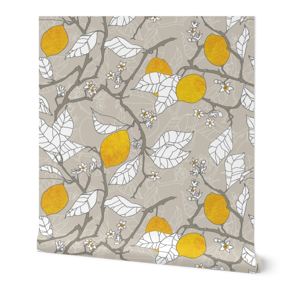 Lemon Printed Wallpaper