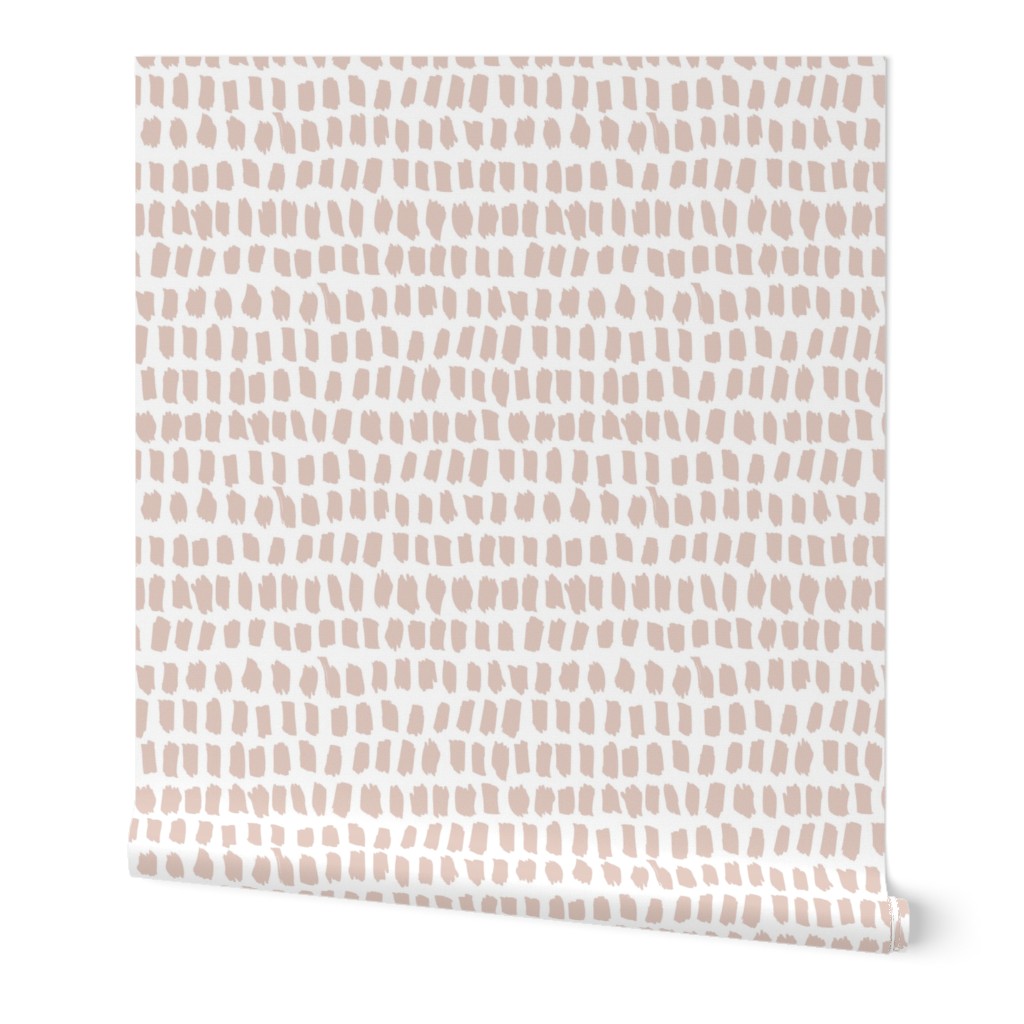 Strokes and Stripes Abstract - Neutral Wallpaper, 2'x3', Prepasted Removable Smooth, Pink