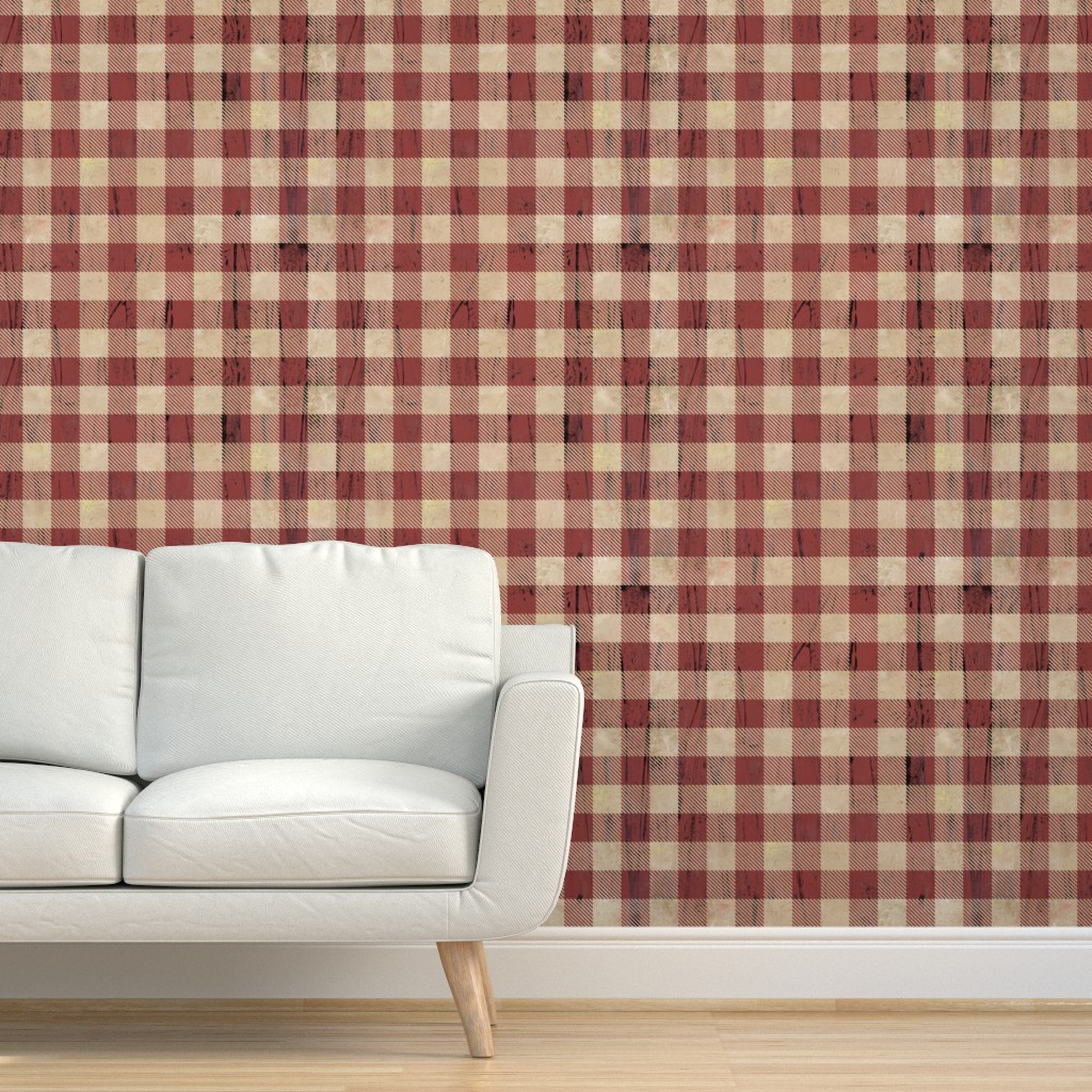 Rustic Buffalo Plaid - Red Wallpaper | Shutterfly