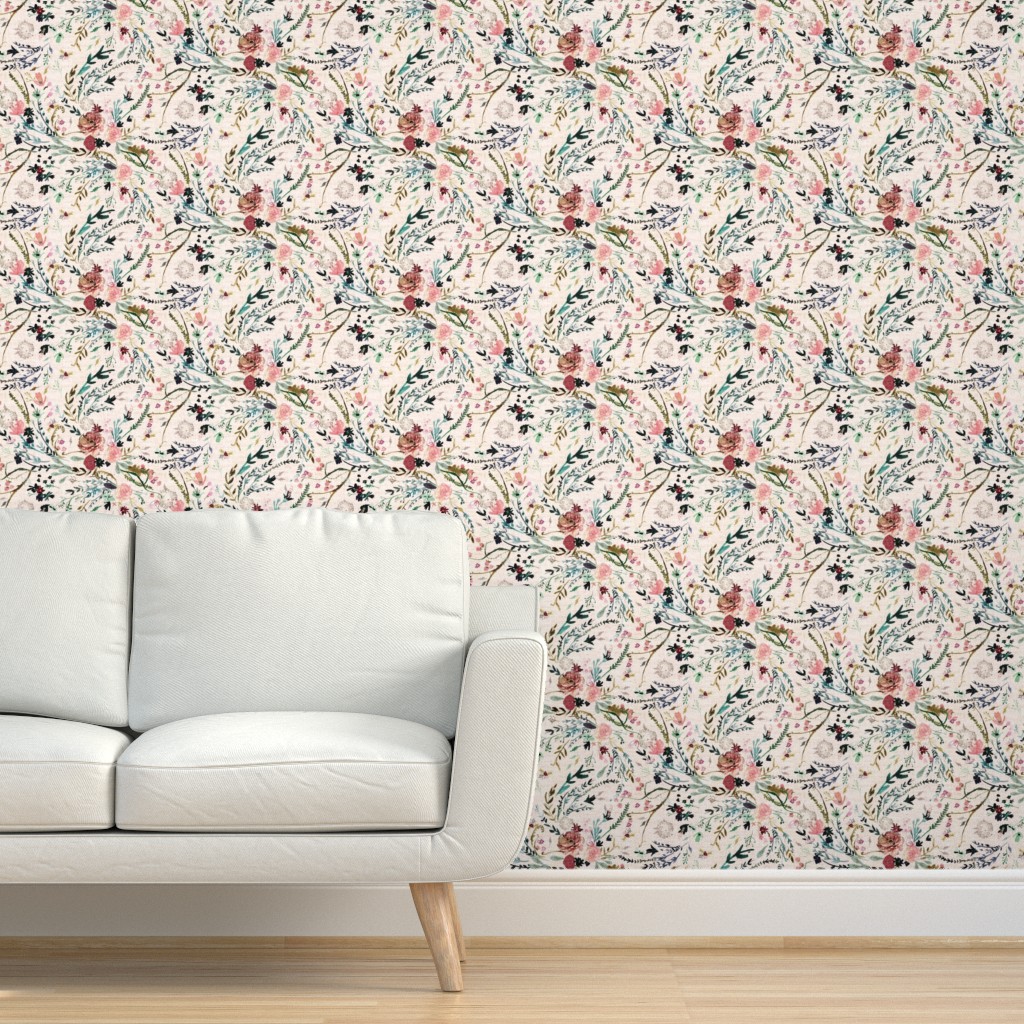 Fable Floral - Blush Pink Wallpaper | Shutterfly