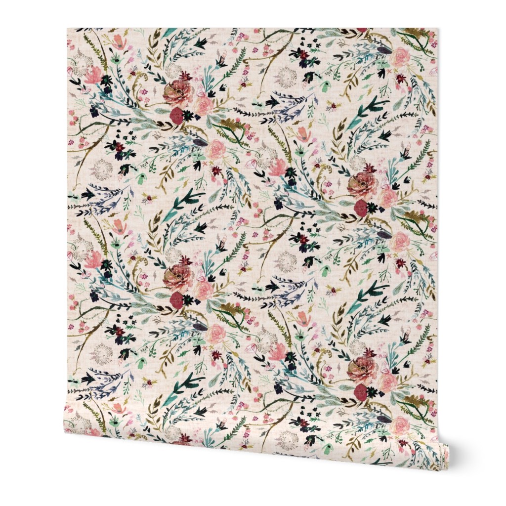 Fable Floral - Blush Pink Wallpaper | Shutterfly