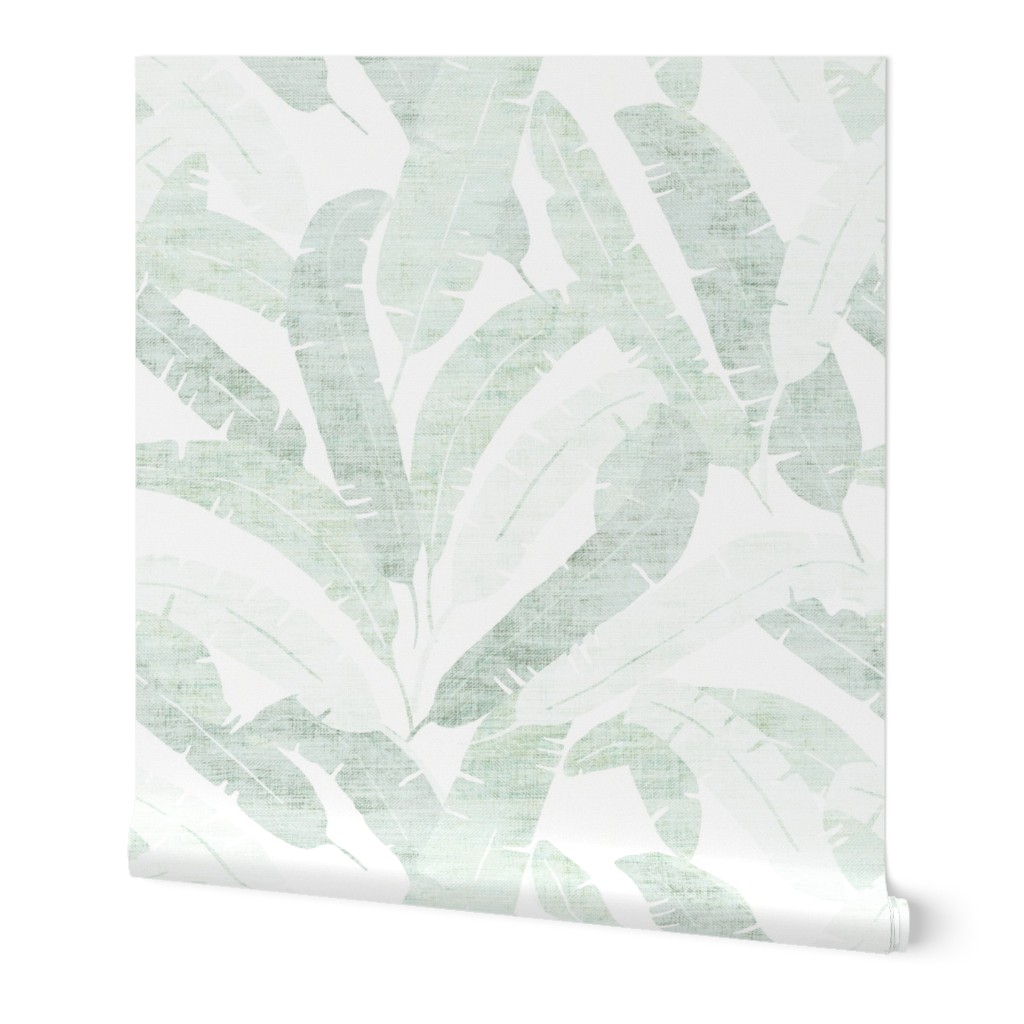 Banana Leaf - Light Wallpaper, 2'x3', Prepasted Removable Smooth, Green