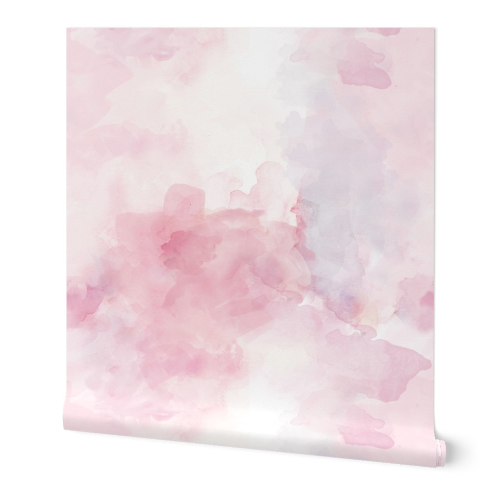 Watercolor - Blush Wallpaper, 2'x3', Prepasted Removable Smooth, Pink