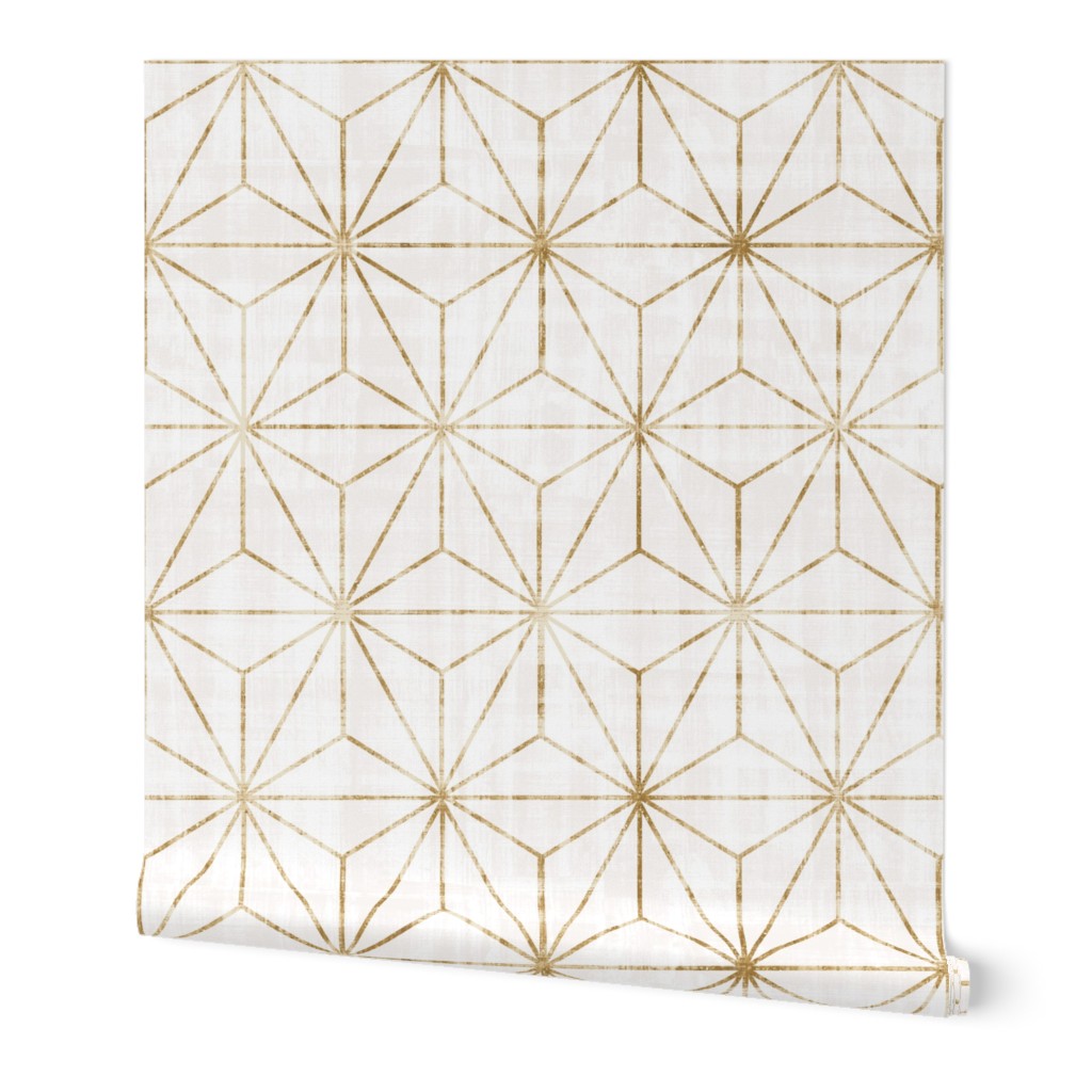 Star Geometric Wallpaper, 2'x3', Prepasted Removable Smooth, Yellow