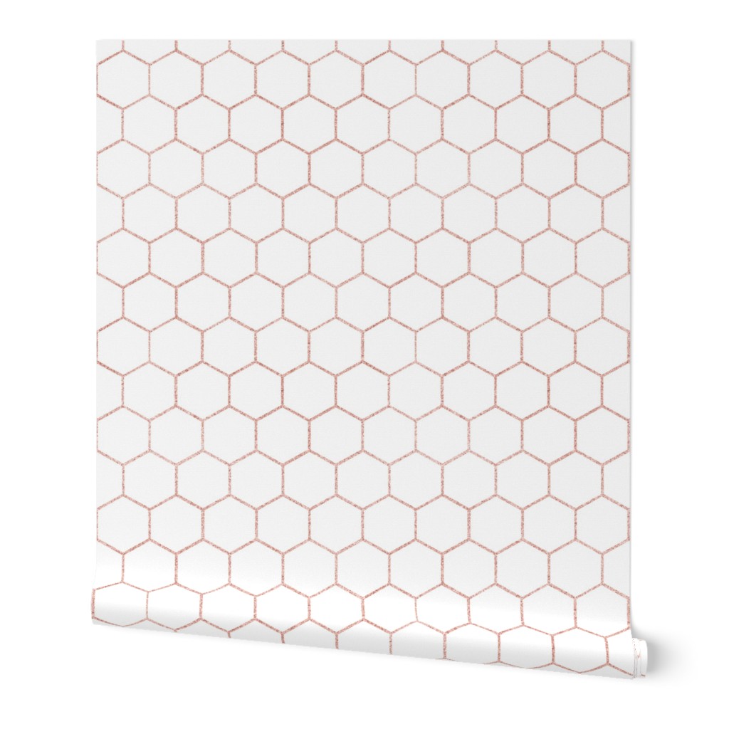 Hexagon Tile Wallpaper, 2'x12', Prepasted Removable Smooth, Pink