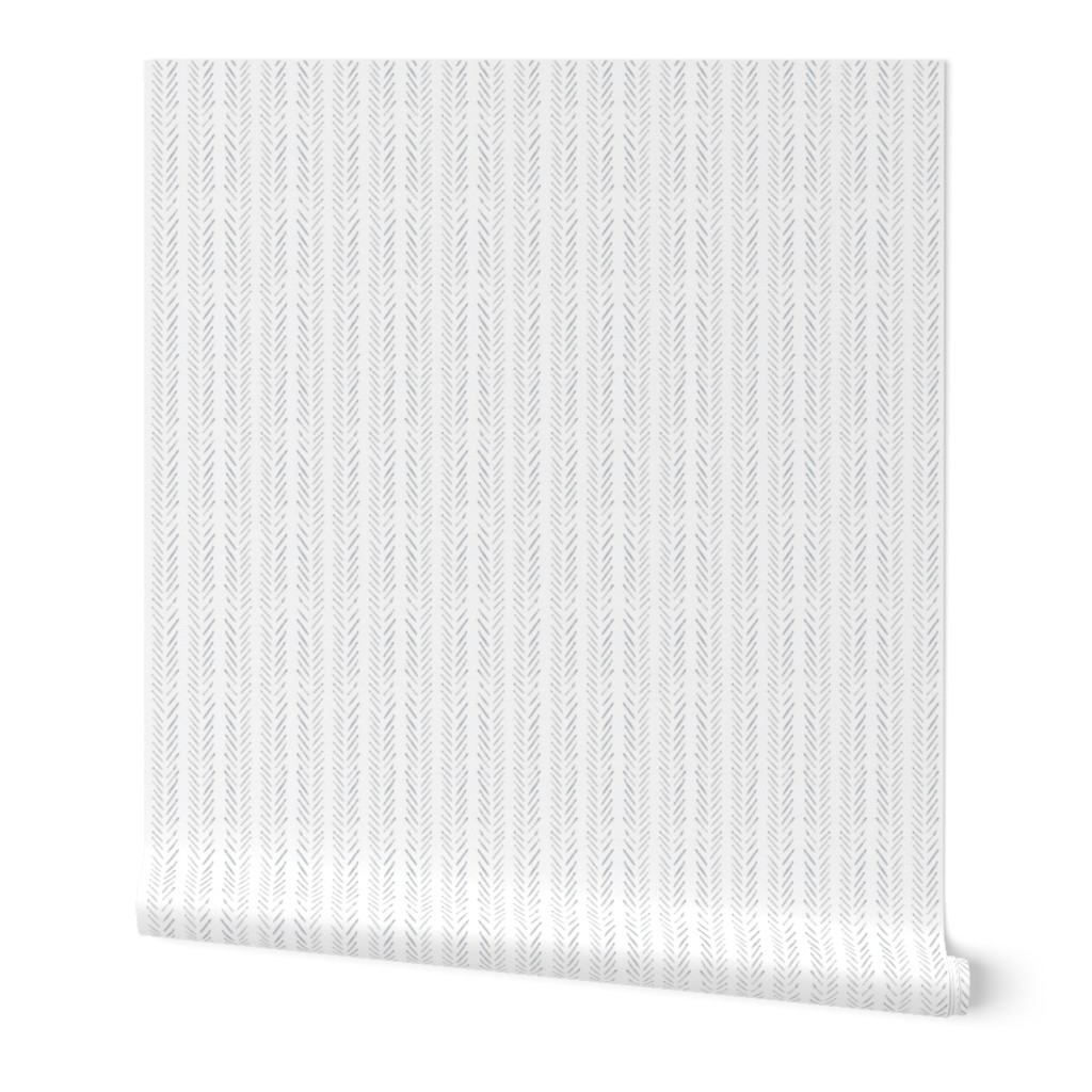 Herringbone - Minimalist Wallpaper, 2'x9', Prepasted Removable Smooth, Gray