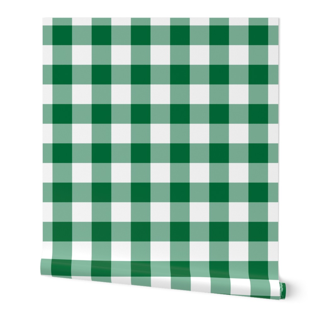Buffalo Check - Kelly Green Wallpaper, Test Swatch (2' x 1'), Prepasted Removable Smooth, Green