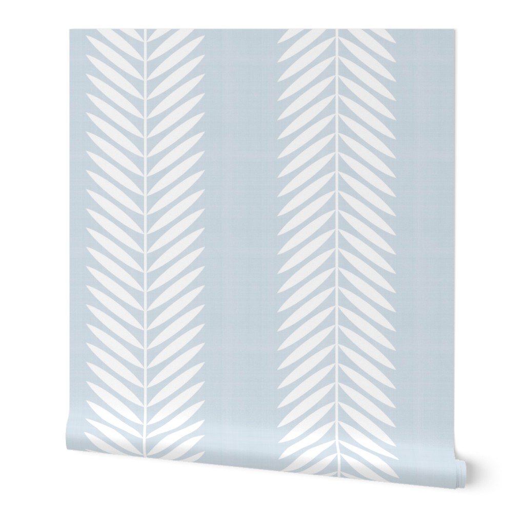 Laurel Leaf Stripe - Light Blue Wallpaper, 2'x9', Prepasted Removable Smooth, Blue