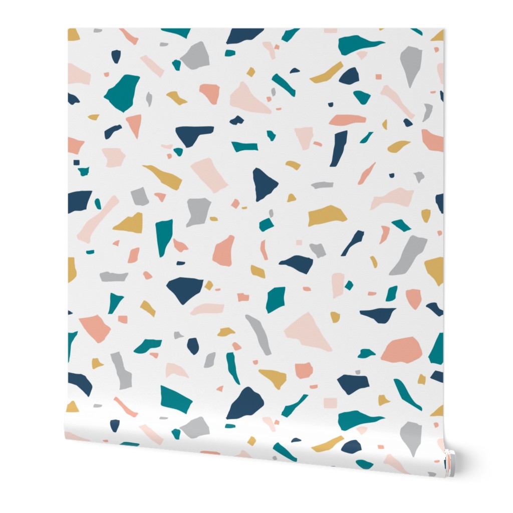 Terrazzo - Neutral Wallpaper, 2'x12', Prepasted Removable Smooth, Multicolor
