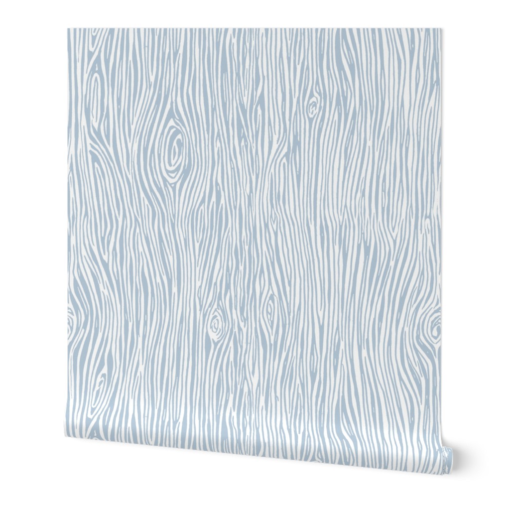 Woodgrain - Blue Wallpaper, 2'x3', Prepasted Removable Smooth, Blue