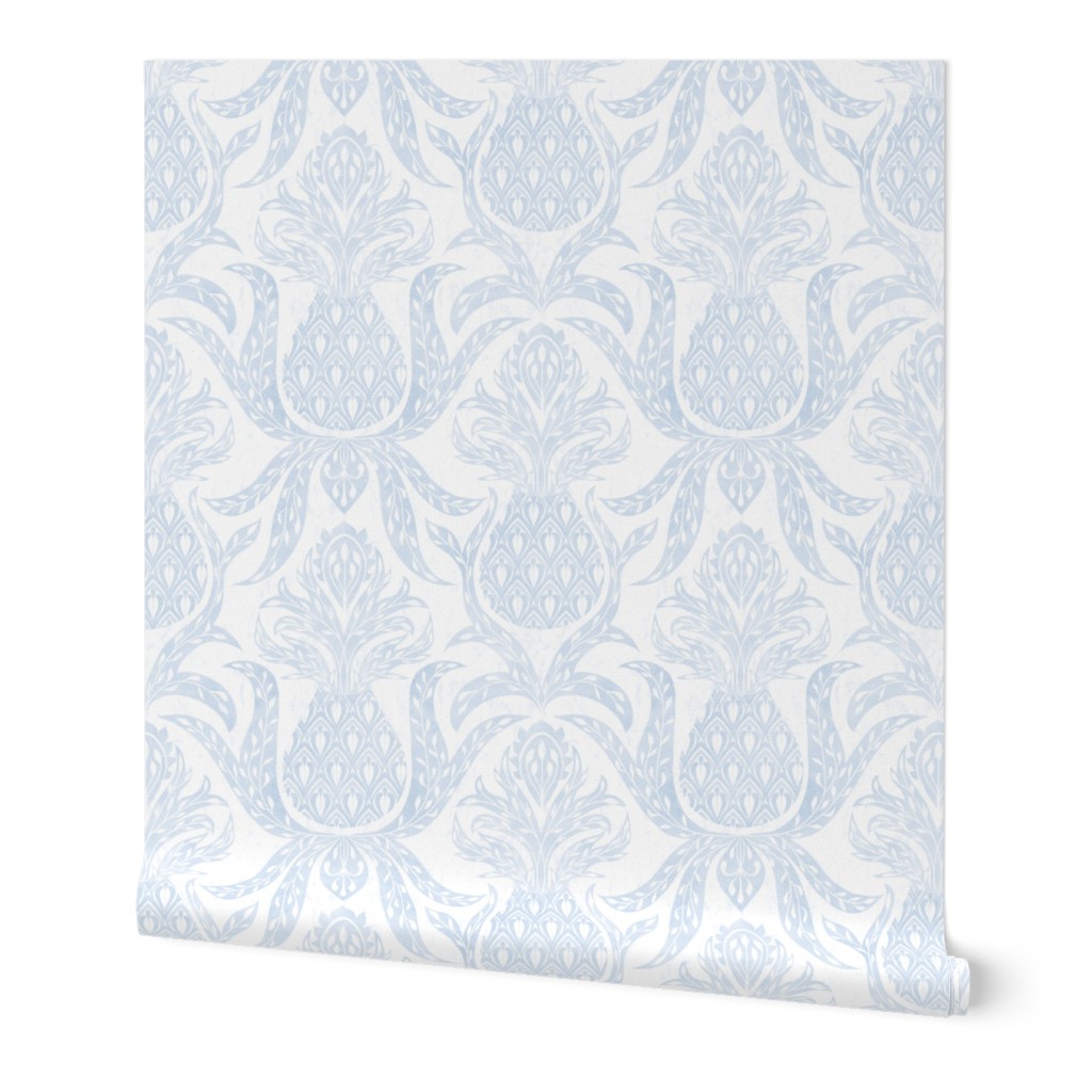 Welcome Pineapple - Blue Wallpaper, 2'x9', Prepasted Removable Smooth, Blue