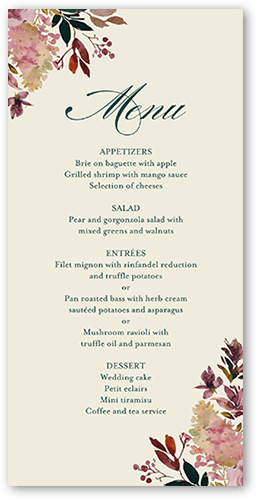 Deeply Beautiful Wedding Menu, Green, 4x8 Menu, Standard Smooth Cardstock, Square, Seaweed